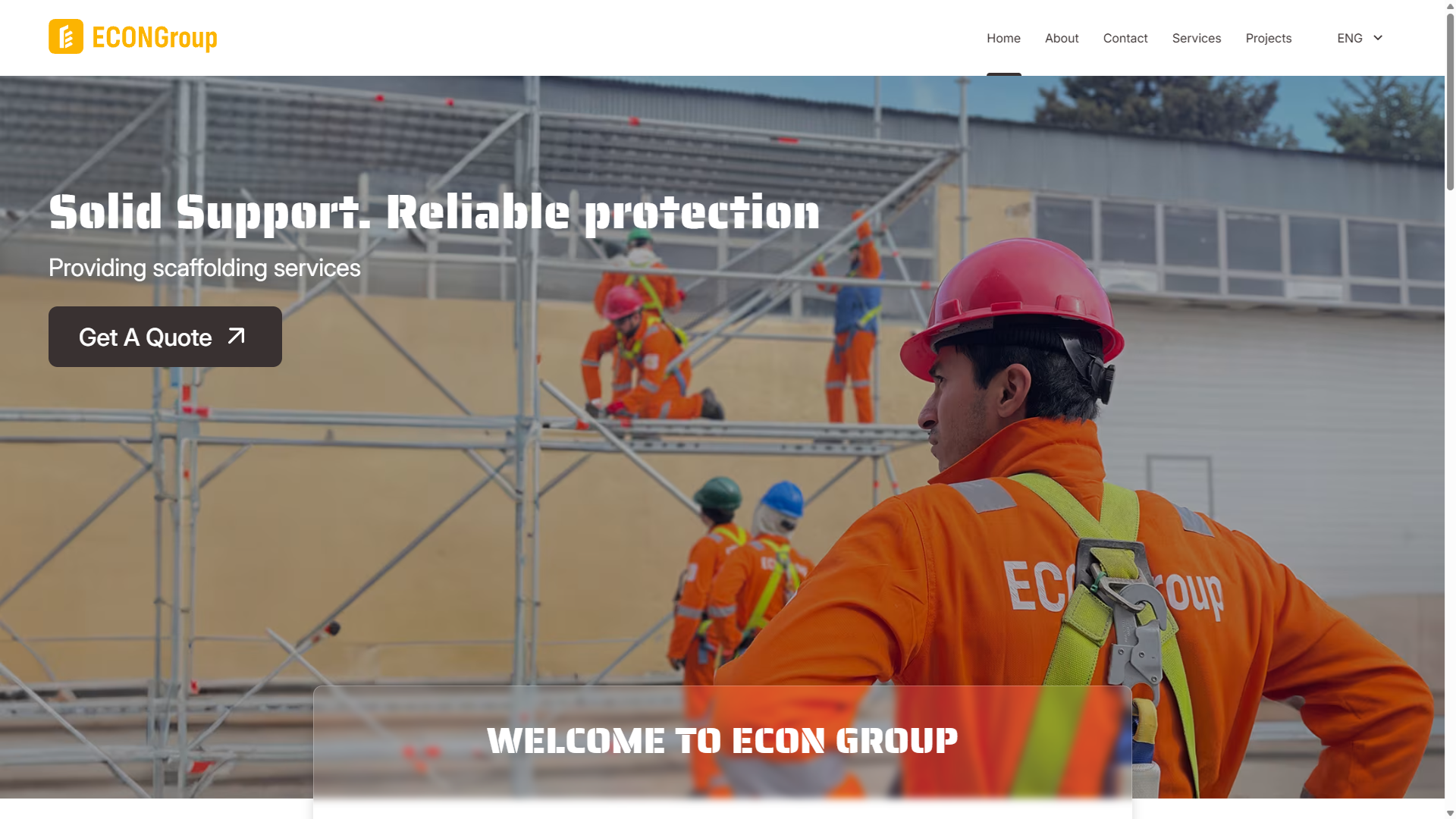 Screenshot of Website for ECON Group